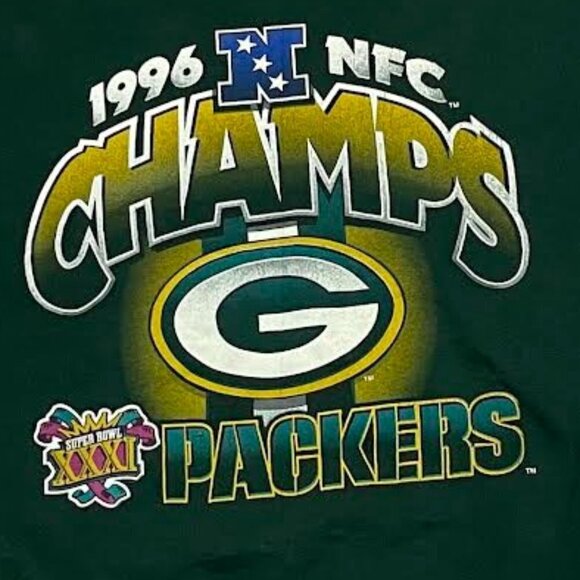 Vintage Green Bay Packers 1996 NFC Champions NFL Football Crewneck Sweatshirt - Picture 2 of 6